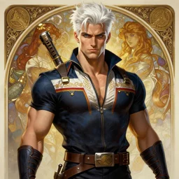 painted gambit rugged young colin farrell as gambit with cajun shirt by greg rutkowski craig mullins artgerm alphonse mucha, white hair handsome muscular x - men costume background fantasy intricate elegant detailed digital painting concept art artstation sharp focus illustration