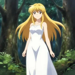 isekai beautiful anime girl hestia danmachi, kamisama standing in forest. flat face. aesthetic, golden ratio. beautiful lineart, ranking on contest, artstation, soft lighting, artistic pose, character concept, cinematic, motion blur, chromatic abberation. by makoto shinkai