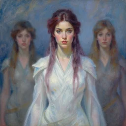 detailed painting of mara jade, science fiction, ethereal, greg rutkowski, magali villeneuve and monet