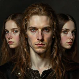 white male rogue bard portrait, highly detailed, very intricate, symmetrical, cinematic lighting, closeup painted portrait, by donato giancola and rossdraws and magali villenueve, featured on artstation