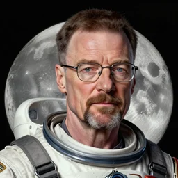 a detailed portrait of walter white on the moon, art illustration, incredibly highly detailed and realistic, 8 k, sharp focus