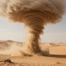 a monster that is a tornado of sand over the desert, 4 k, hyper detailed, photorealistic