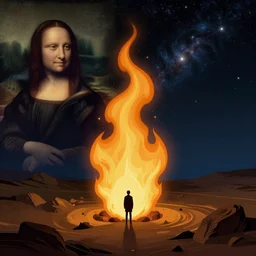 cosmic burning the midnight oil, a simple vector pop surrealism, by ( leonardo da vinci ) and greg rutkowski and rafal olbinski