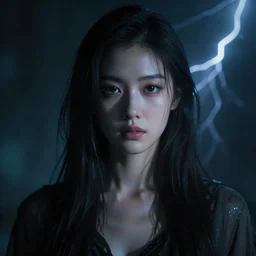 beautiful girl in the style in giger, moody lighting, 8 k, lightning, shallow depth of field, cinematic lighting,