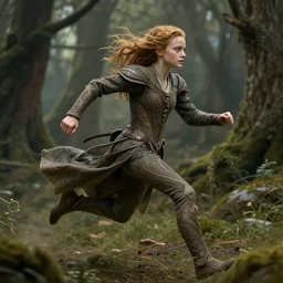 young emanuelle beart, fantasy, lord of the rings, running alone in the forest, dynamic shot, fame of thrones, fibonacci, sweat drops, intricate fashion clothing, insane, intricate, highly detailed, surrealistic, digital painting, artstation, concept art, smooth, sharp focus, illustration, unreal engine 5, 8 k, art by artgerm and greg rutkowski and alphonse mucha