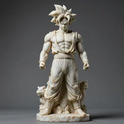 buu from dragon ball z as a roman statue
