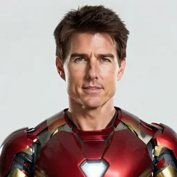 portrait of tom cruise playing as tony stark in iron man ( 2 0 0 8 ) sharp focus, shallow depth of field, 4 k editorial photograph, cinematic lighting