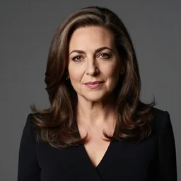 Portrait photo of dominatrix Sheryl Sandberg, studio lighting, 85mm f/1.4