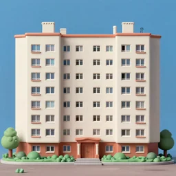 beautiful matte painting of cute soviet block of flats hrushevka in end of forest by stephen hickman,