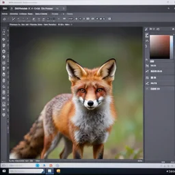 beautiful red fox, XF IQ4, 150MP, 50mm, f/1.4, ISO 200, 1/160s, natural light, Adobe Photoshop, Adobe Lightroom, DxO Photolab, Corel PaintShop Pro, symmetrical balance, depth layering, polarizing filter, Sense of Depth, AI enhanced