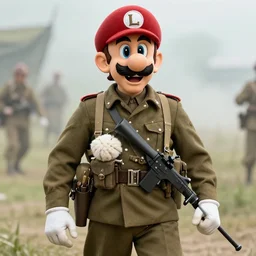 luigi as a world war i soldier, high quality