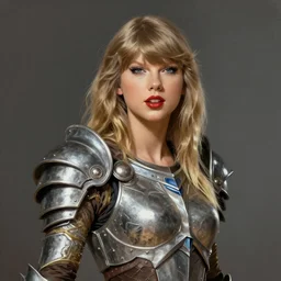 a professional painting of Taylor Swift as a beautiful young female, clothed in battle armor, olive skin, long blonde hair, beautiful bone structure, symmetrical facial features, intricate, elegant, digital painting, concept art, smooth, sharp focus, illustration, from StarCraft by Ruan Jia and Mandy Jurgens and Artgerm and William-Adolphe Bouguerea