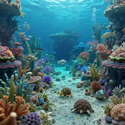 seamless 3 d 3 6 0 panorama vr of a underwater world fantasy photograph detail focus octane render