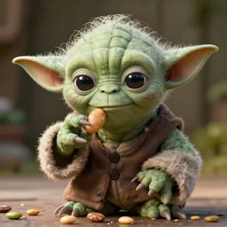 yoda eating beans