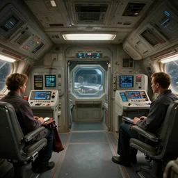movie still frame, a spaceship interior, beautiful composition michael bay style