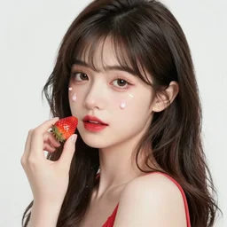 the portrait of an absurdly beautiful, graceful, elegant, sophisticated, fashionable young sung yuri made of strawberries and white petals with tears, an ultrafine hyperdetailed illustration by kim jung gi, irakli nadar, intricate linework, bright colors, octopath traveler, final fantasy, unreal engine 5 highly rendered, global illumination, radiant light, detailed and intricate environment