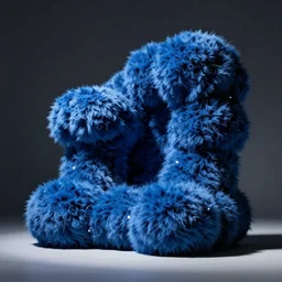 a weird conterporary art sculpture from blue furr