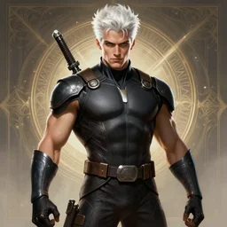 painted gambit rugged young james franco as gambit, white hair handsome muscular x - men costume background fantasy intricate elegant detailed digital painting concept art artstation sharp focus illustration