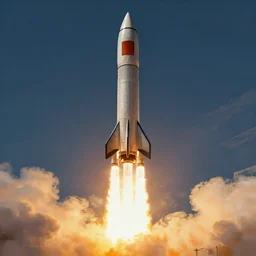 illustration of a rocket taking off, realistic painting, high definition, digital art, matte painting, very detailed, realistic