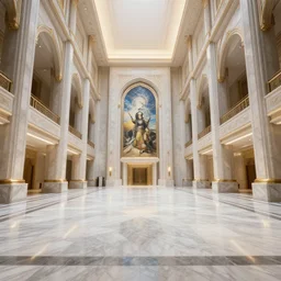 the grand halls of anor londo, marble floors, art by kotaro chiba, volumetric lighting, epic composition