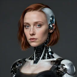 Portrait of cyborg Millie Bobby Brown by Leonardo Da Vinci