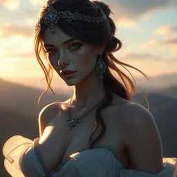 goddess of the summer, twilight, highly detailed, digital painting, artstation, concept art, smooth, sharp focus, illustration, unreal engine 5, 8 k, art by artgerm and greg rutkowski and edgar maxence