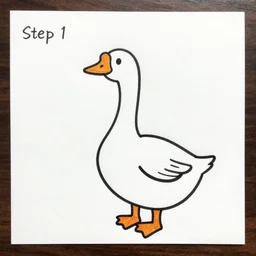 goose drawing tutorial. step 1 - blocking out the shapes