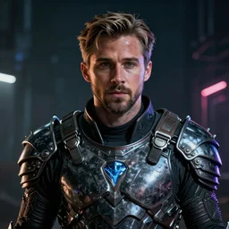 ryan gosling portrait, dystopia core, apocalyptic, armor, warrior, dramatic, sharp focus, fiction, neon, fantasy, hyper detailed, digital art, trending in artstation, cinematic lighting, studio quality, smooth render, unreal engine 5 rendered, octane rendered, art style and nixeu and wlop and krenz cushart