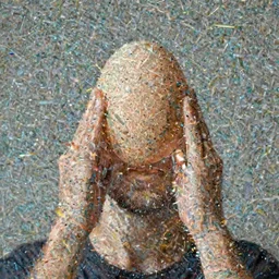 A man with an egg for a head