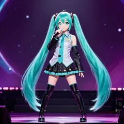 magical mirai concert, hatsune miku on stage, high quality photo