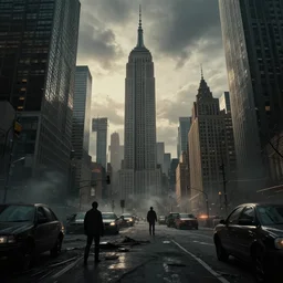 apocalyptic vision of new york city in year 2070, cinematic  -H 1024