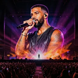 drake concert concept art, chromesthesia