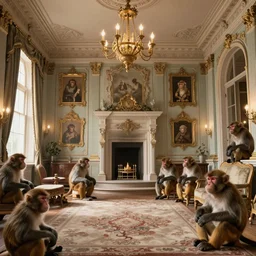 Inside a Victorian mansion full of macaques