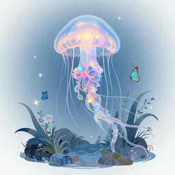 fairy fused with mythological jellyfish dressed
