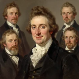 photo of thomas gainsborough with simple smile paint detailed digital artstation, portrait hd 4 k, y greg rutkowski and gaston bussiere and craig mullins and j. c. leyendecker, hd