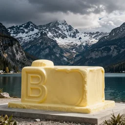 lakeside mountains, butter sculpture