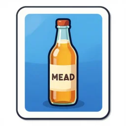 videogame, card, icon of a bottle of mead, artstation, rpg, digital art, vibrant & colorful background, dark souls, runescape, skyrim, final - fantasy, diablo - 3