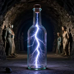 lightning inside of a bottle, n the cellar film still from the movie directed by denis villeneuve and david cronenberg with art direction by salvador dali and zdzisław beksinski, wide lens