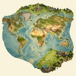 tabletop rpg fantasy world atlas, trending artstation, extreme detail, video game concept art