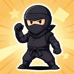ninja in cartoon style