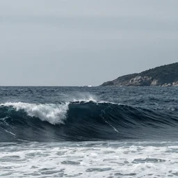 ocean wave, land in sight by Kilian Eng, minimalist, detailed