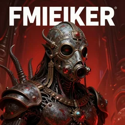 concept art by josan gonzalez, a infernal biomechanical man with religious ceremonial breathing mask designed by h. r. giger, scifi, detailed and intricate environment, reddish lighting, book cover, highly detailed portrait, digital painting, artstation, concept art, smooth, sharp focus illustration, artstation hq