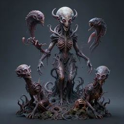 a tulpamancer with the ability to manifest and summon madness inducing lovecraftian creatures, impressive 3 d render