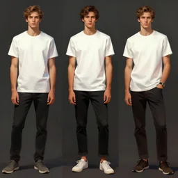 stylized rendered illustration famous paintings wearing clean t - shirts for mockups, full body ultra fashion model pose by vogue, modern fashion portraits illustration. rembrandt hipster color moody cinematic, digital painting, artstation, concept art, smooth, sharp focus, illustration, art by artgerm and greg rutkowski and alphonse mucha