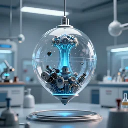 curie fallout 4, floating in a laboratory, octane rendering