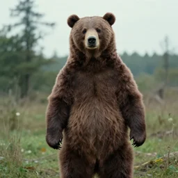 film still of bear grylls in a bear costume