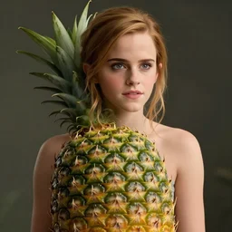 humanized pineapple that looks like emma watson, highly detailed, cinematic, extremely high quality, hd, 4 k, 8 k, professional photographer, 4 0 mp, lifelike, top - rated, award winning, realistic, detailed lighting, detailed shadows, sharp, no blur, edited, corrected, trending