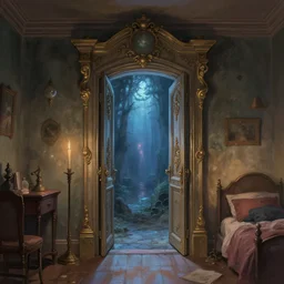 gateway to the dream dimension opened in my bedroom, fantasy, art station, artgerm