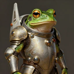 portrait of a frog dressed as a spaceship pilot, d & d, armour! fantasy, intricate, elegant, highly detailed, digital painting, artstation, concept art, smooth, sharp focus, illustration, art by artgerm and greg rutkowski and alphonse mucha
