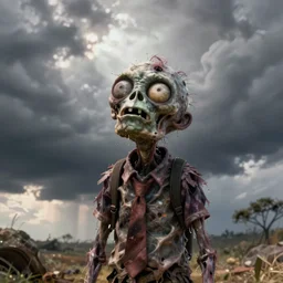 funny looking zombie looking up
